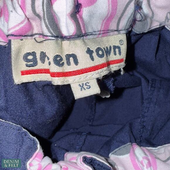 Green Town Navy Pink Ribbon Scrub Set Top & Pants XS Breast Cancer Awareness - Picture 11 of 13